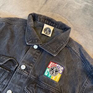 Vintage 1995 Official All Star Cafe Atlantic City Denim Jacket Black Women Large